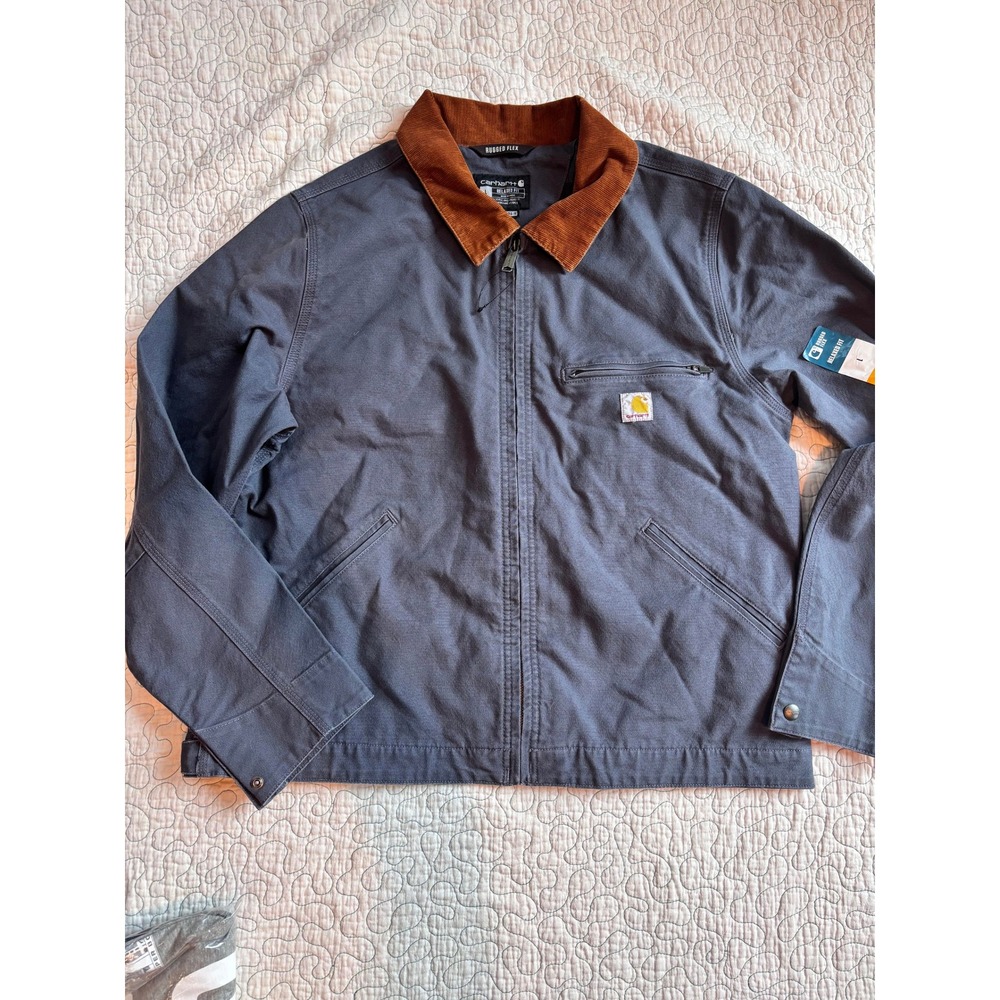Carhartt Rugged Flex Relaxed Fit Detroit Jacket Gray OJ6234-M Mens Large NWOT